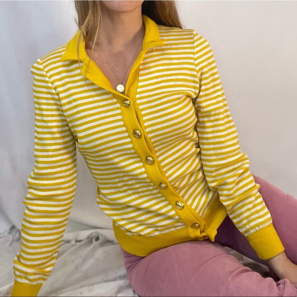 Vintage 80s Valentino Striped Cardigan - Picture 6 of 16